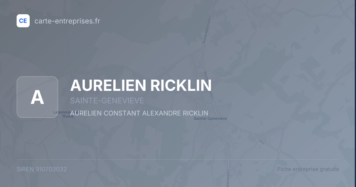 AURELIEN RICKLIN — 910703032 — fiche entreprise