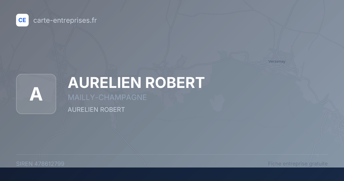 AURELIEN ROBERT — 478612799 — fiche entreprise