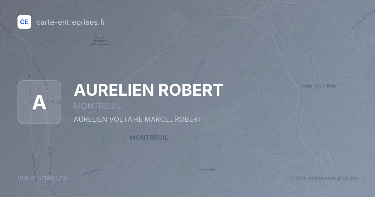 AURELIEN ROBERT — 511993719 — fiche entreprise