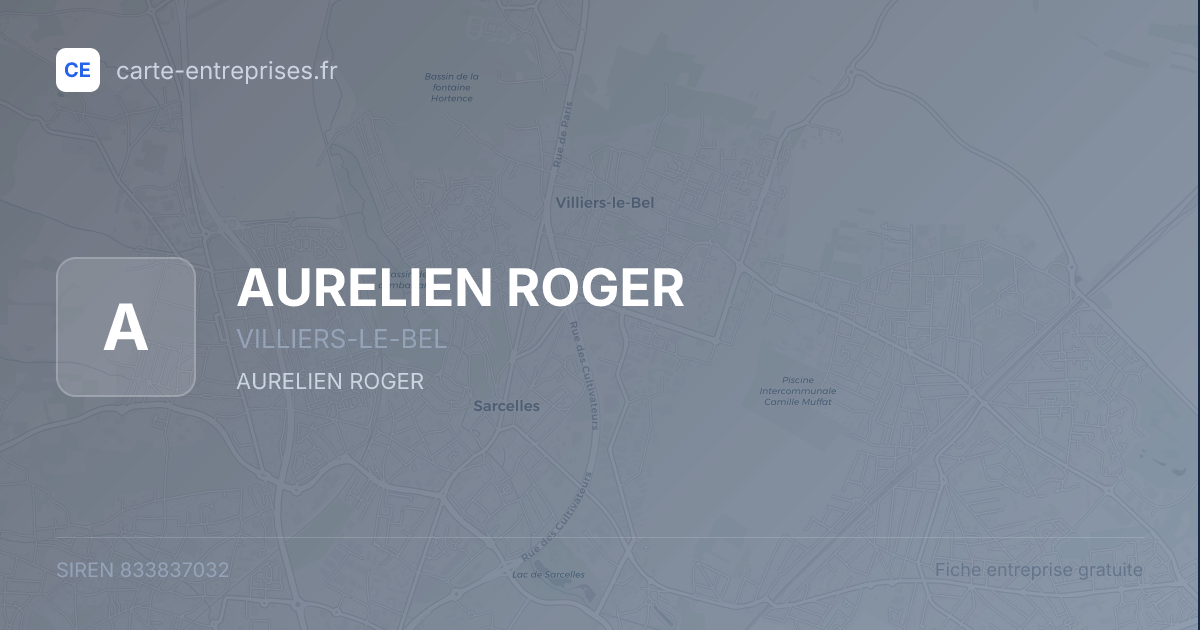 AURELIEN ROGER — 833837032 — fiche entreprise