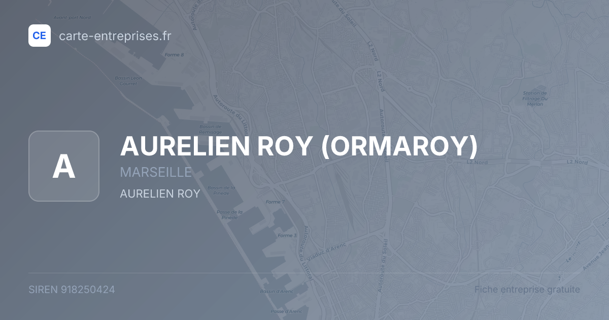 AURELIEN ROY (ORMAROY) — 918250424 — fiche entreprise