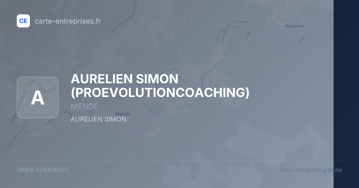 AURELIEN SIMON (PROEVOLUTIONCOACHING) — 828436477 — fiche entreprise