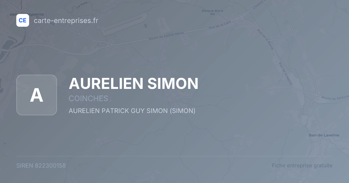 AURELIEN SIMON — 822300158 — fiche entreprise