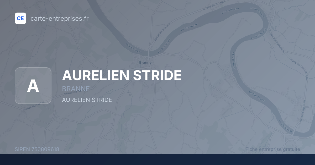 AURELIEN STRIDE — 750809618 — fiche entreprise