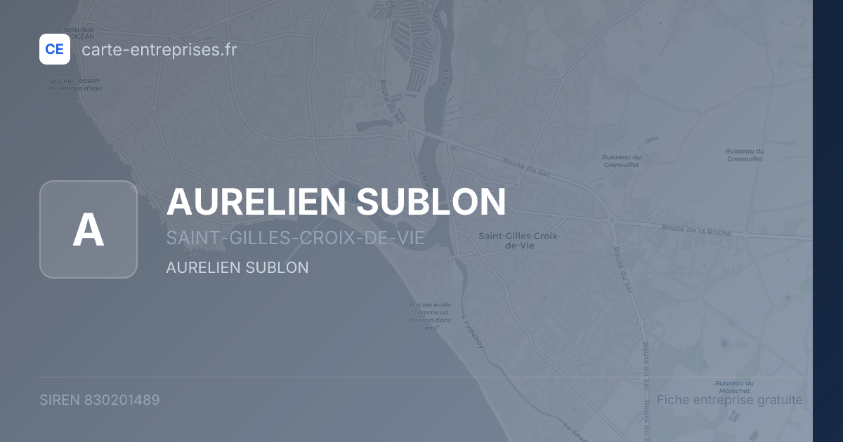 AURELIEN SUBLON — 830201489 — fiche entreprise