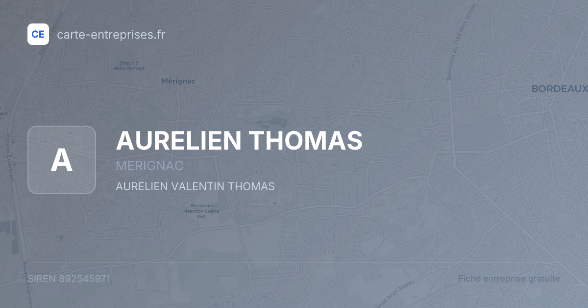 AURELIEN THOMAS — 892545971 — fiche entreprise