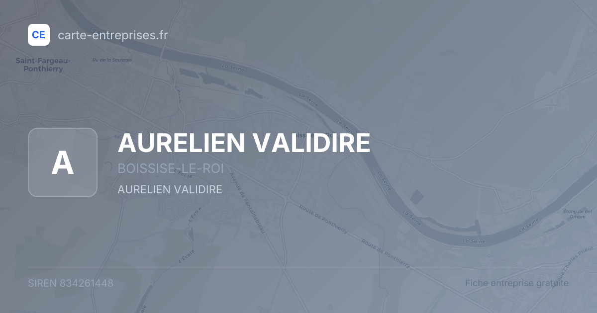 AURELIEN VALIDIRE — 834261448 — fiche entreprise