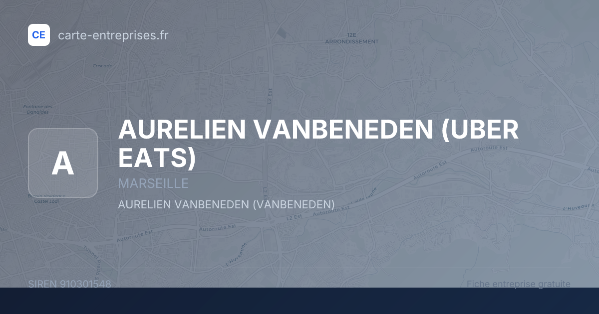 AURELIEN VANBENEDEN (UBER EATS) — 910301548 — fiche entreprise