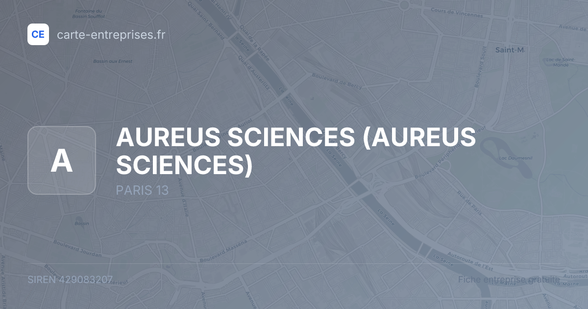 AUREUS SCIENCES — 429083207 — fiche entreprise