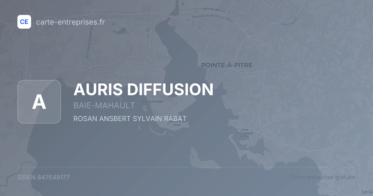 AURIS DIFFUSION — 847648177 — fiche entreprise