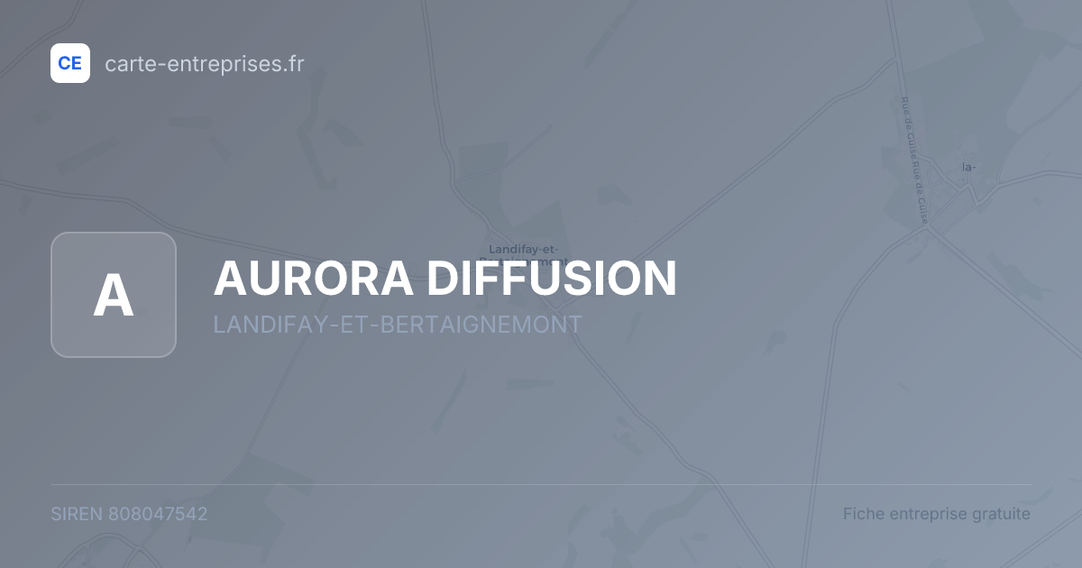 AURORA DIFFUSION — 808047542 — fiche entreprise