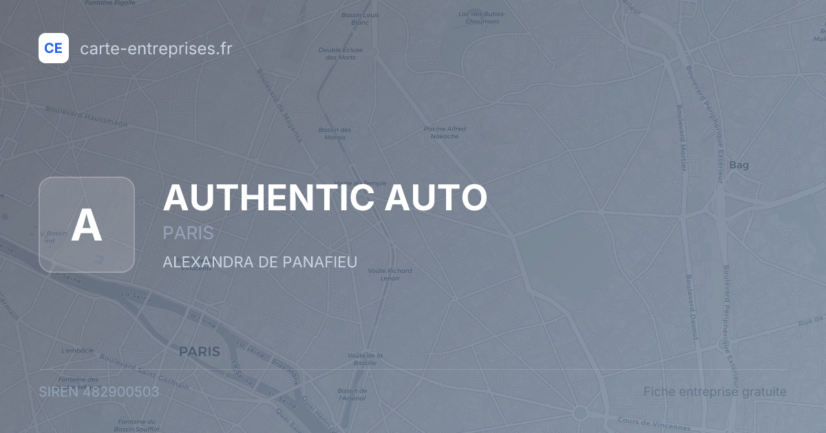 AUTHENTIC AUTO — 482900503 — fiche entreprise