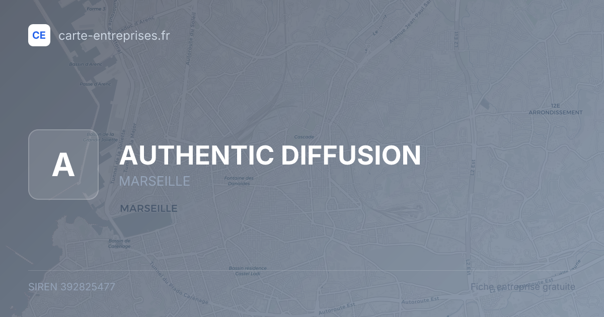 AUTHENTIC DIFFUSION — 392825477 — fiche entreprise