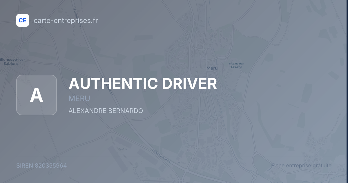 AUTHENTIC DRIVER — 820355964 — fiche entreprise