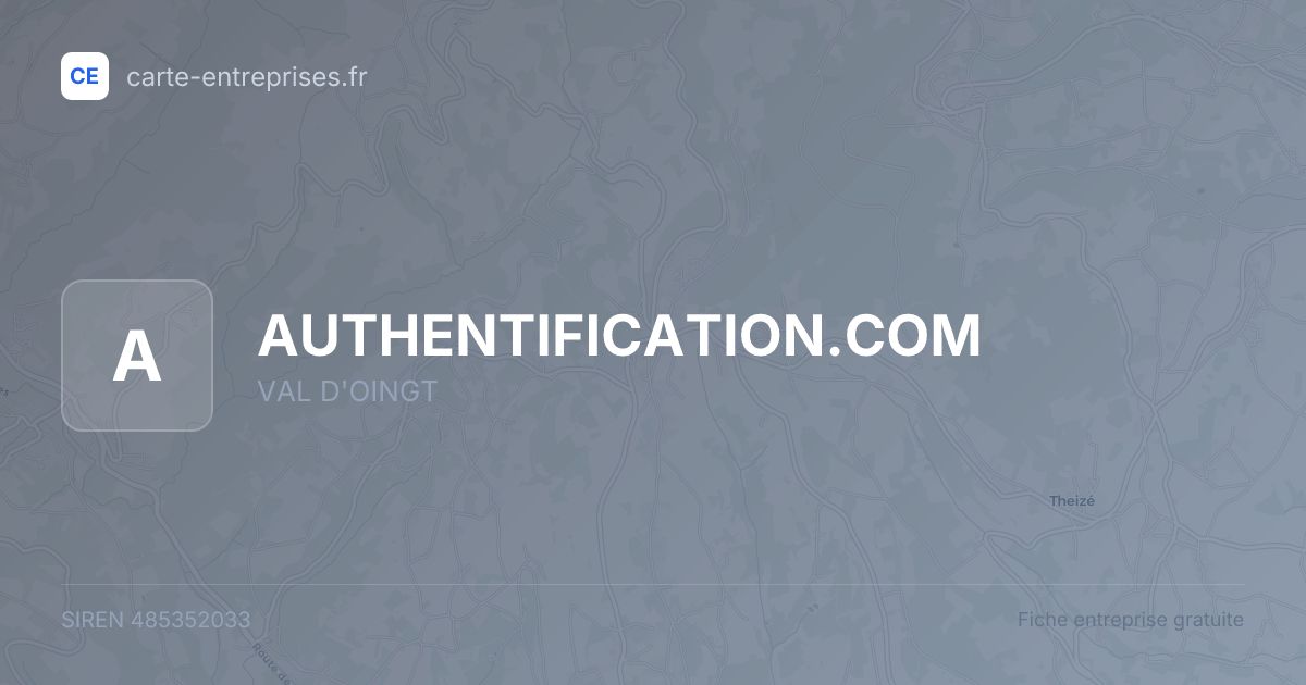 AUTHENTIFICATION.COM — 485352033 — fiche entreprise