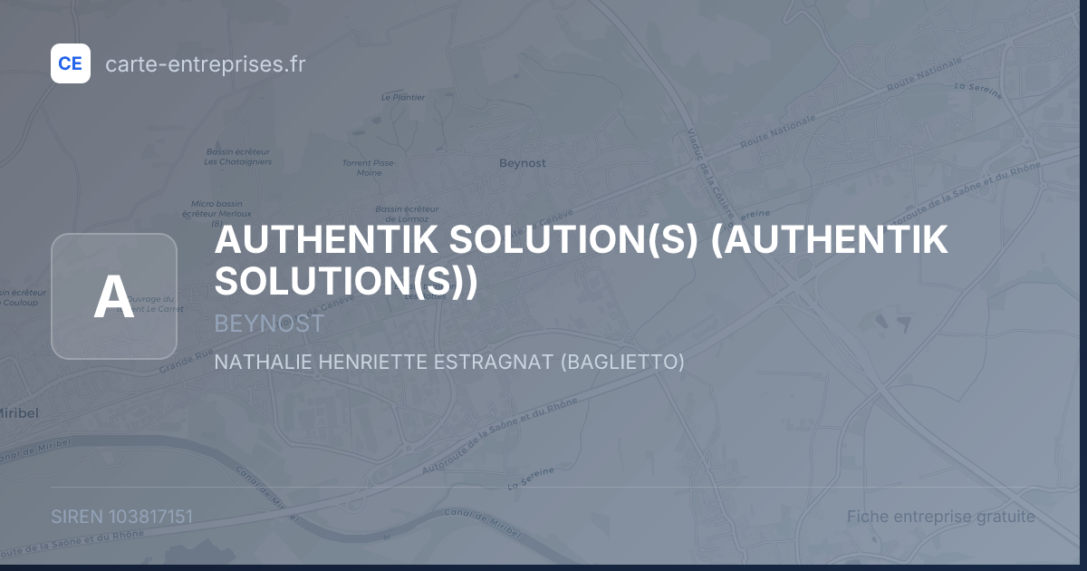 AUTHENTIK SOLUTION(S) (AUTHENTIK SOLUTION(S)) — 103817151 — fiche entreprise