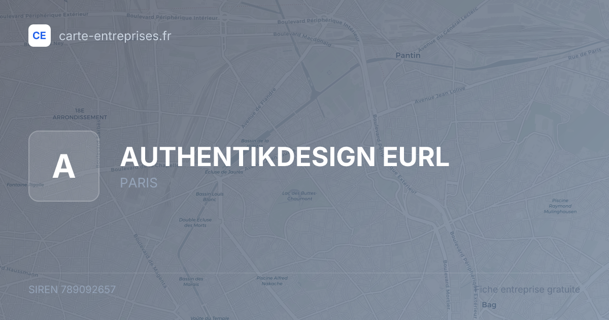 AUTHENTIKDESIGN EURL — 789092657 — fiche entreprise