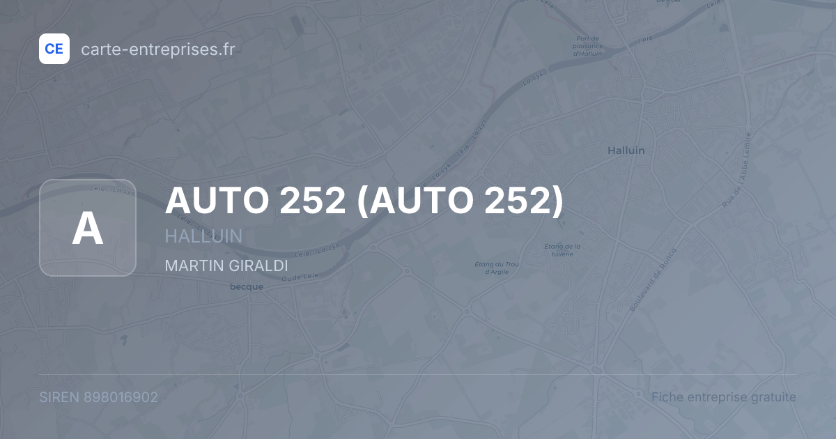 AUTO 252 — 898016902 — fiche entreprise