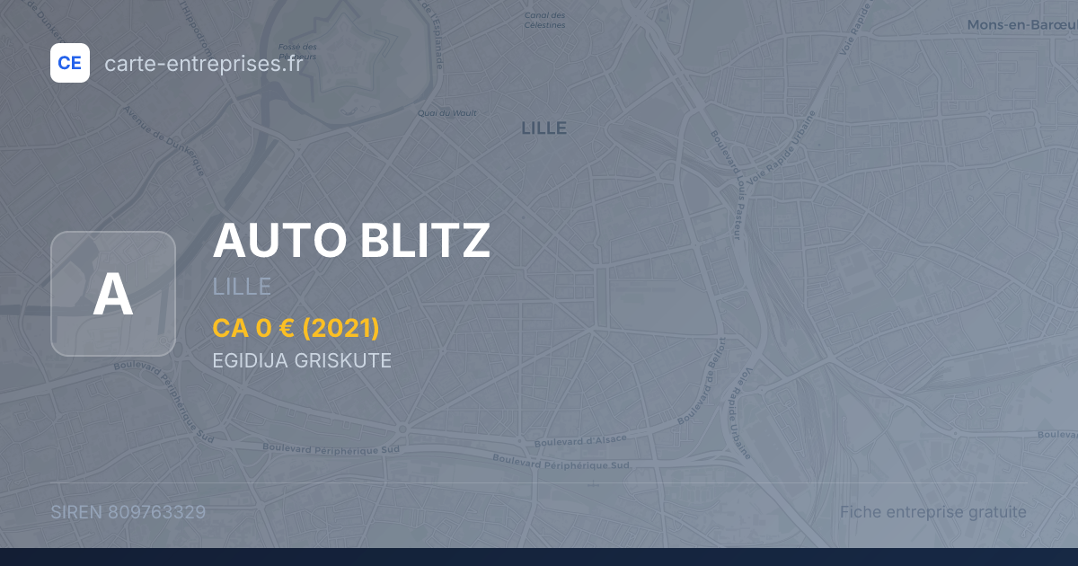 AUTO BLITZ — 809763329 — fiche entreprise