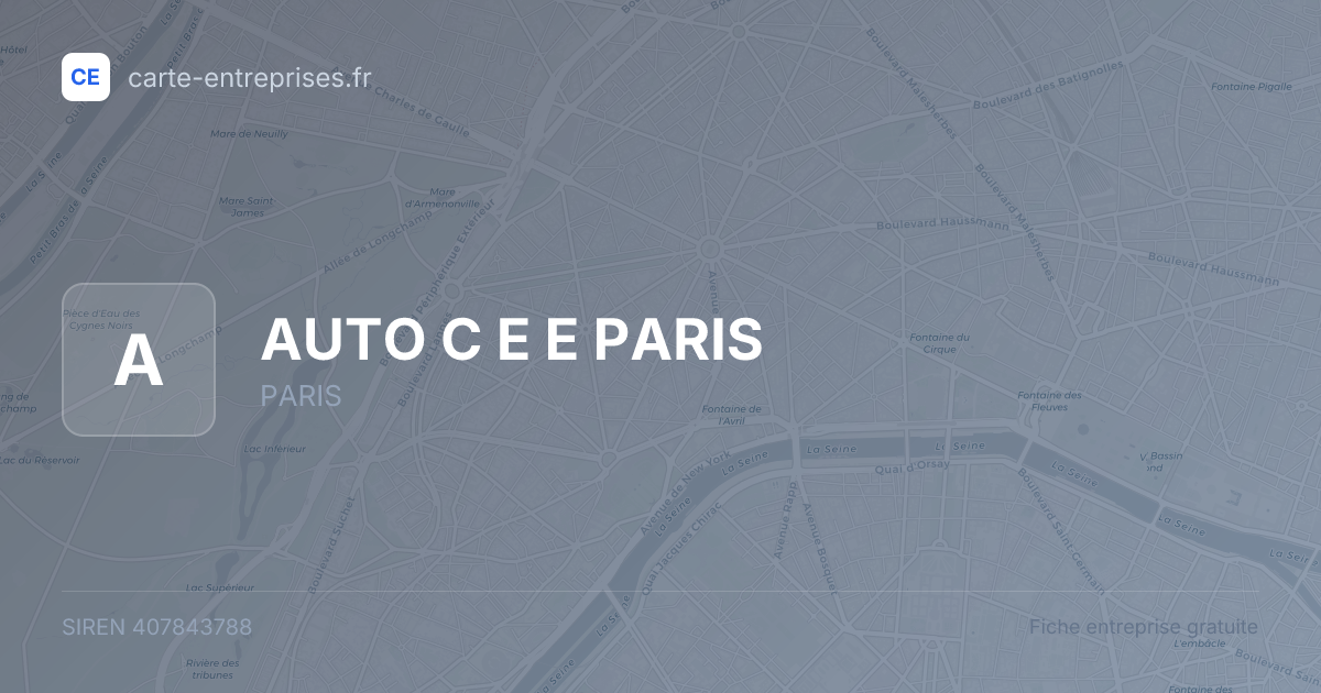 AUTO C E E PARIS — 407843788 — fiche entreprise