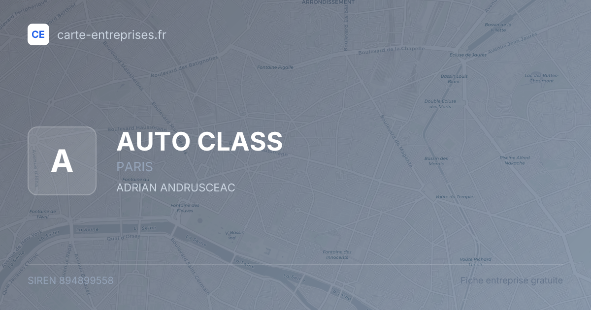 AUTO CLASS — 894899558 — fiche entreprise
