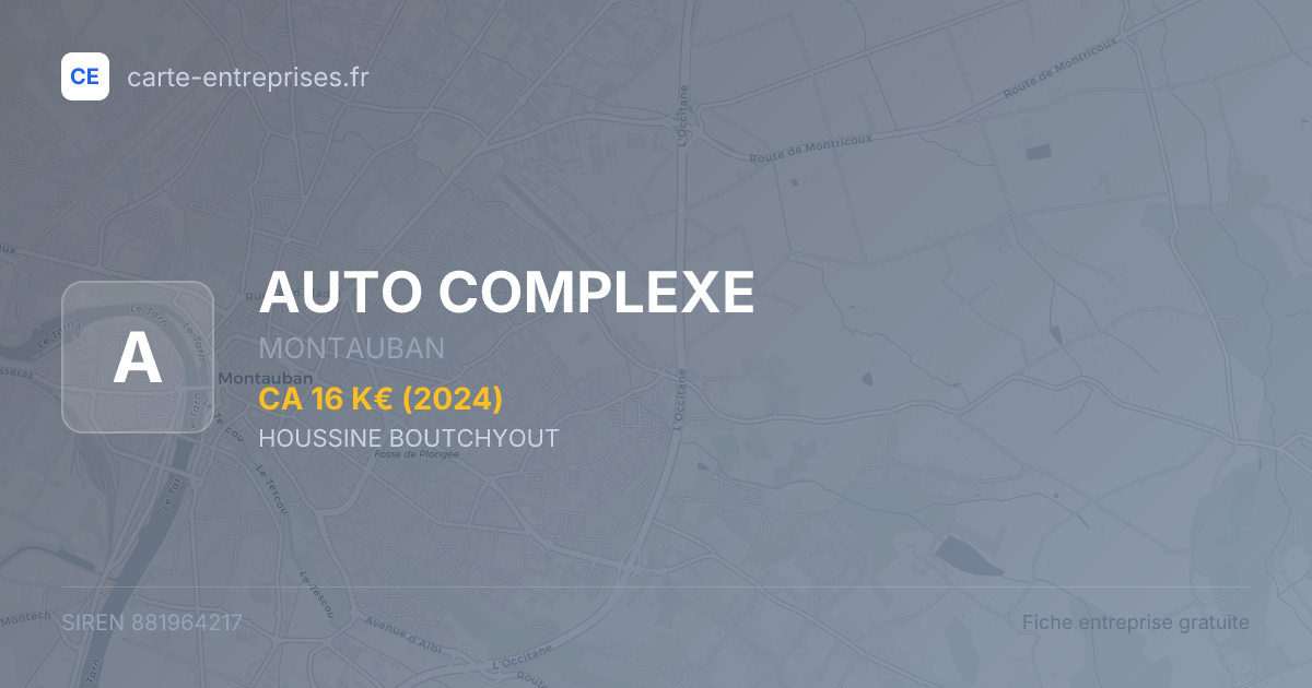 AUTO COMPLEXE — 881964217 — fiche entreprise