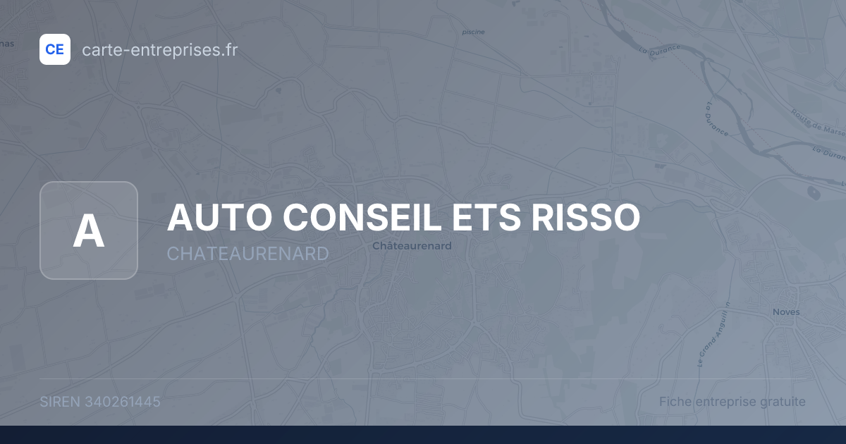 AUTO CONSEIL ETS RISSO — 340261445 — fiche entreprise