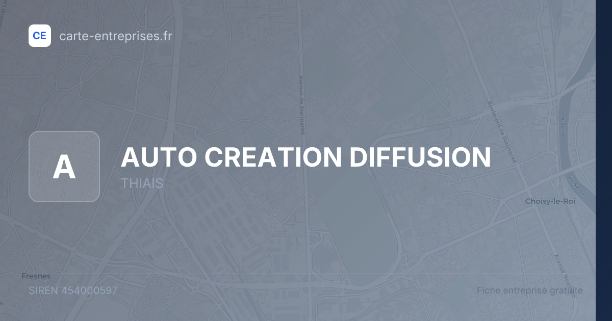 AUTO CREATION DIFFUSION — 454000597 — fiche entreprise
