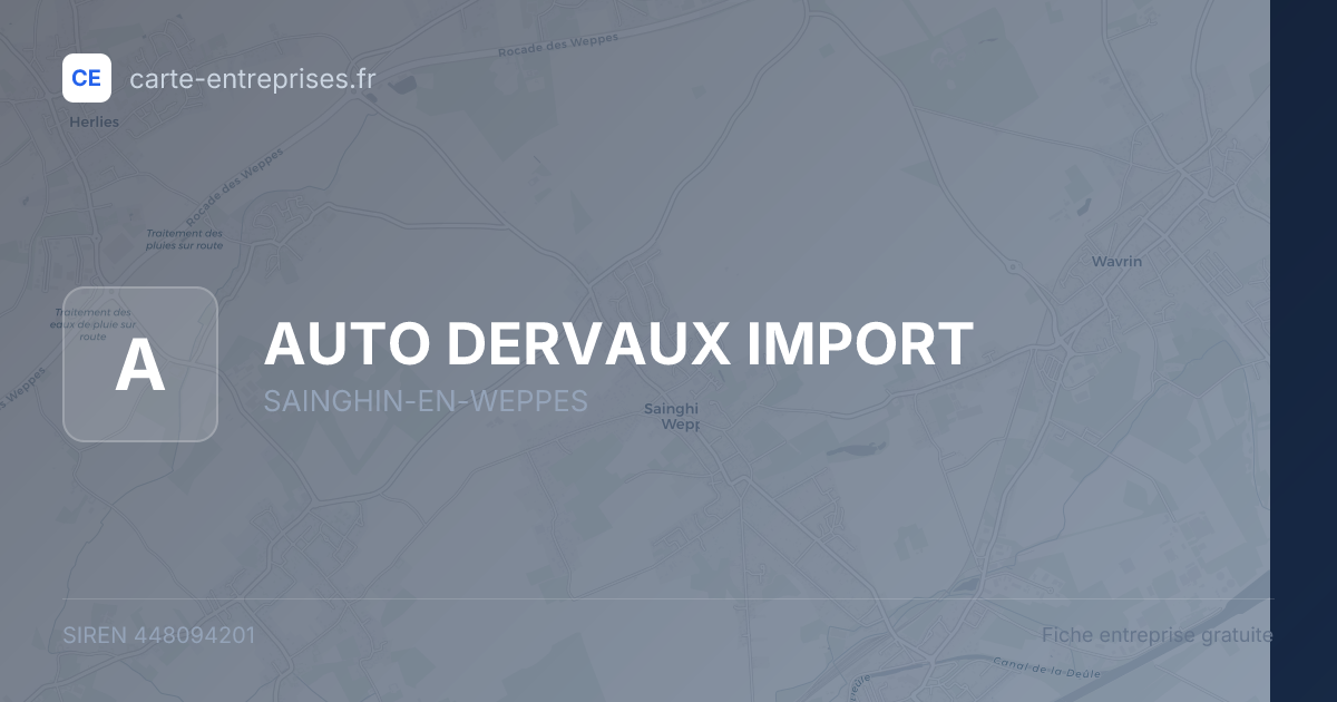 AUTO DERVAUX IMPORT — 448094201 — fiche entreprise