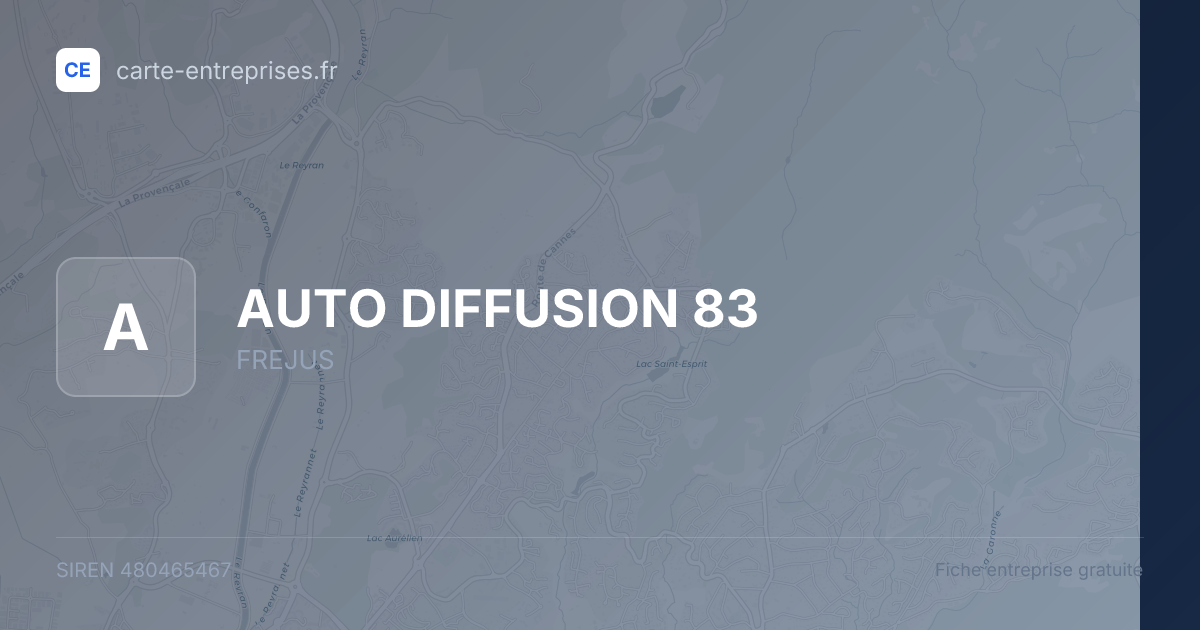 AUTO DIFFUSION 83 — 480465467 — fiche entreprise