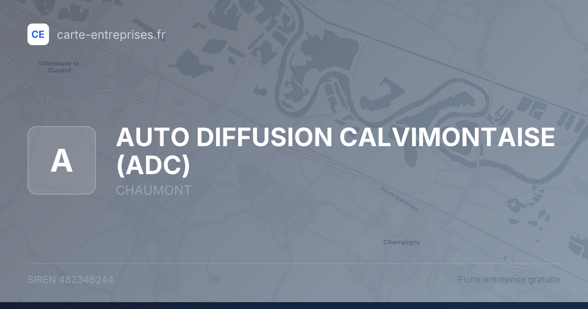 AUTO DIFFUSION CALVIMONTAISE (ADC) — 482346244 — fiche entreprise