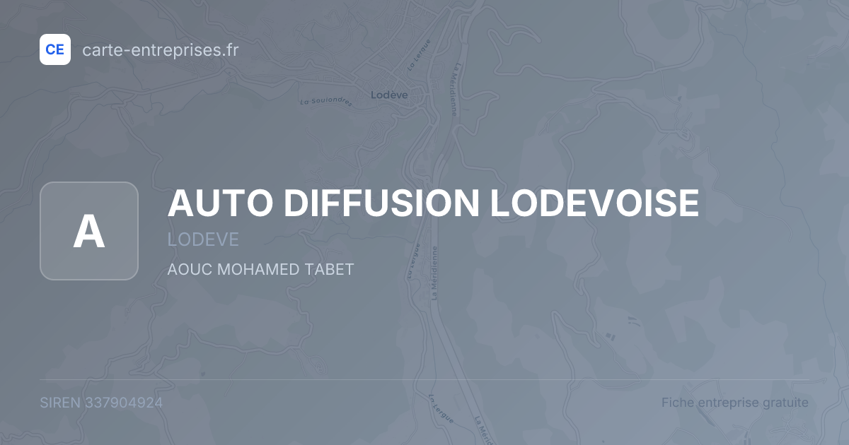 AUTO DIFFUSION LODEVOISE — 337904924 — fiche entreprise