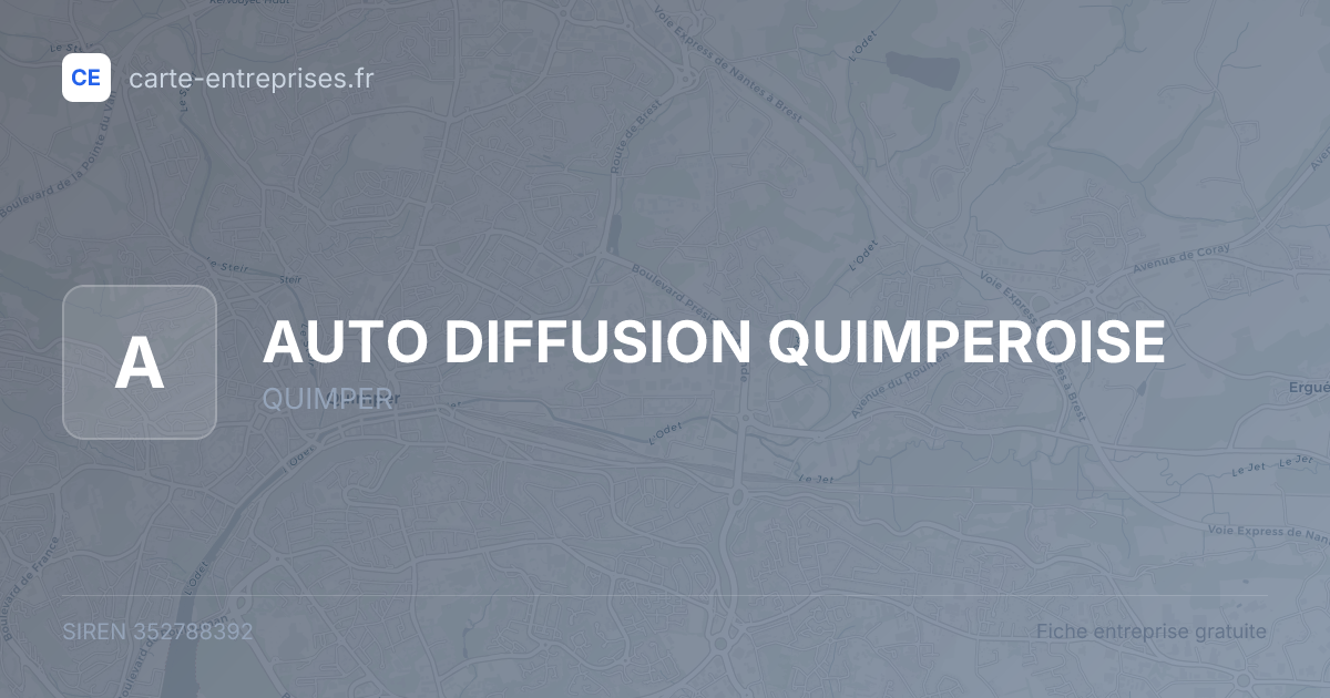 AUTO DIFFUSION QUIMPEROISE — 352788392 — fiche entreprise