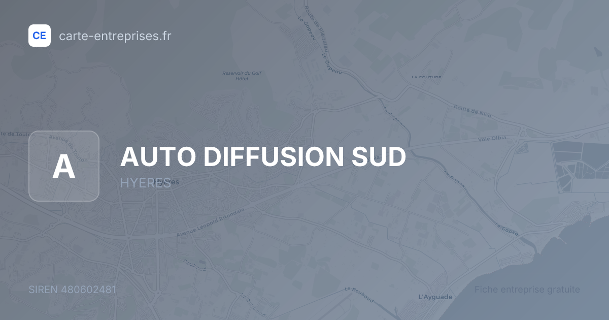 AUTO DIFFUSION SUD — 480602481 — fiche entreprise