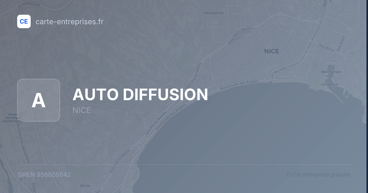 AUTO DIFFUSION — 958808842 — fiche entreprise