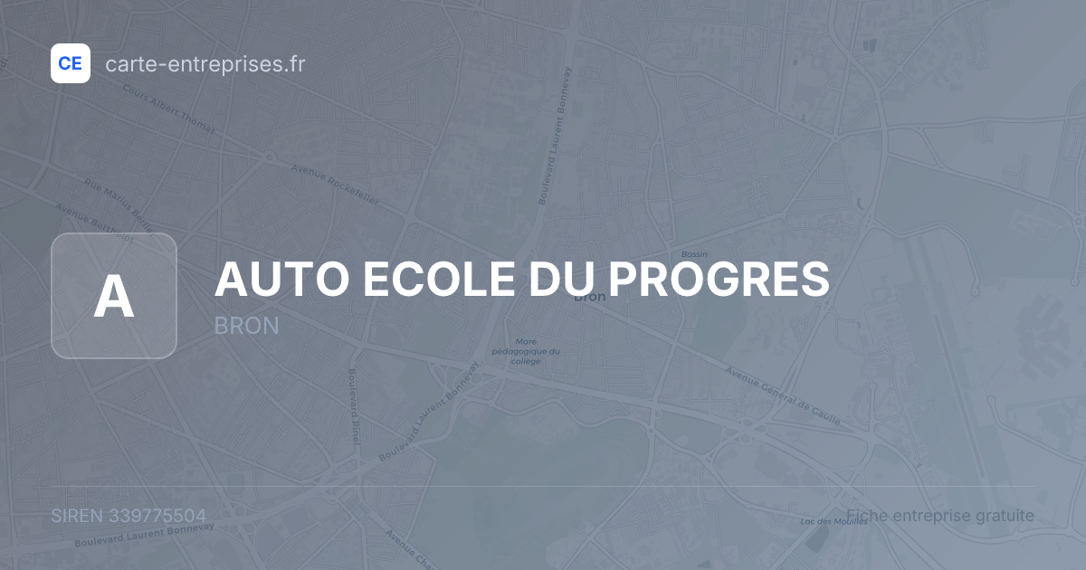 AUTO ECOLE DU PROGRES — 339775504 — fiche entreprise