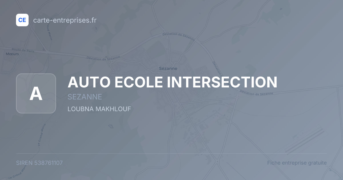 AUTO ECOLE INTERSECTION — 538761107 — fiche entreprise