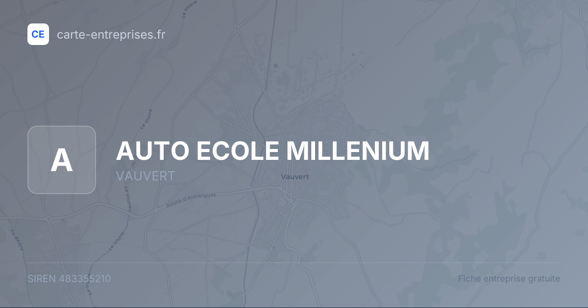 AUTO ECOLE MILLENIUM — 483355210 — fiche entreprise
