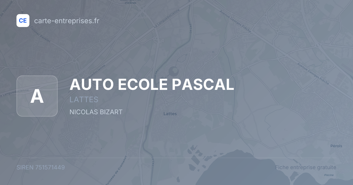 AUTO ECOLE PASCAL — 751571449 — fiche entreprise