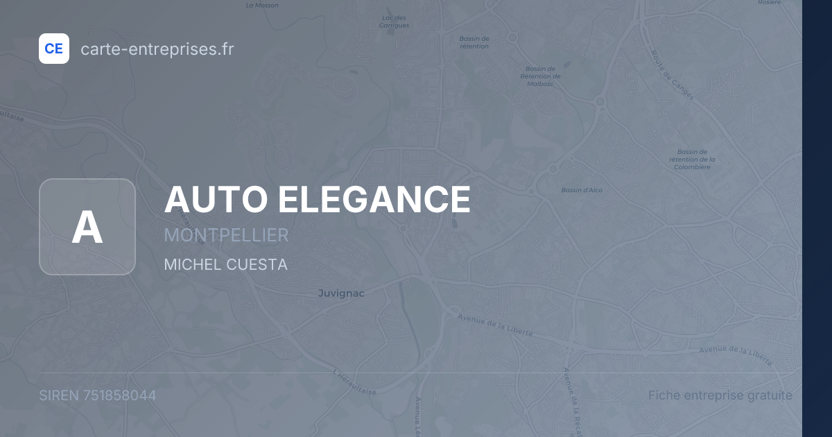 AUTO ELEGANCE — 751858044 — fiche entreprise