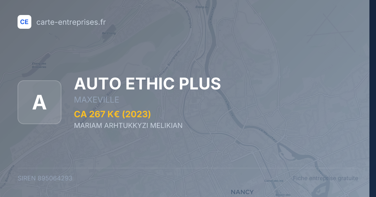 AUTO ETHIC PLUS — 895064293 — fiche entreprise