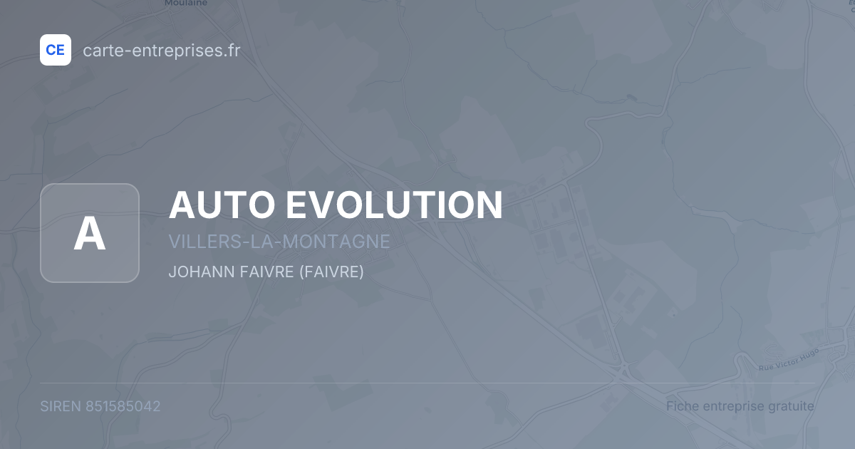AUTO EVOLUTION — 851585042 — fiche entreprise