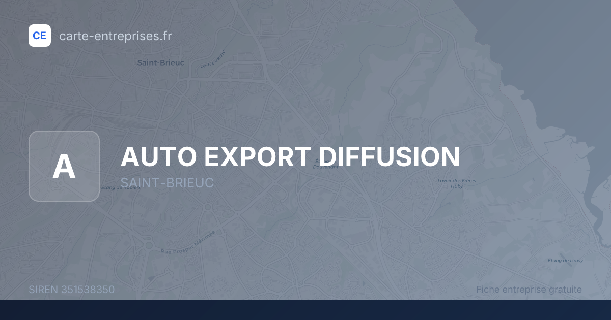 AUTO EXPORT DIFFUSION — 351538350 — fiche entreprise