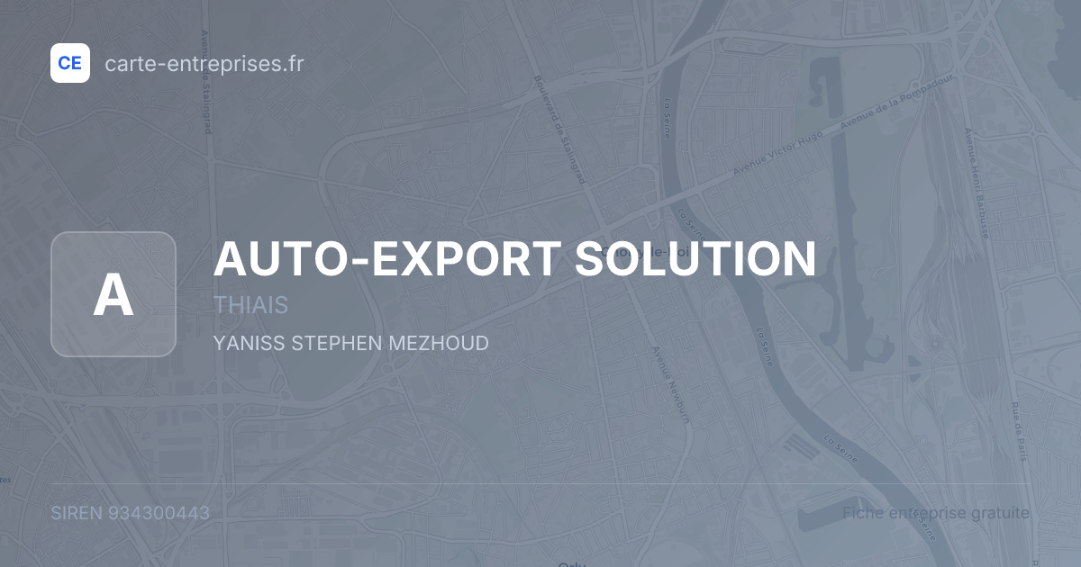 AUTO-EXPORT SOLUTION — 934300443 — fiche entreprise
