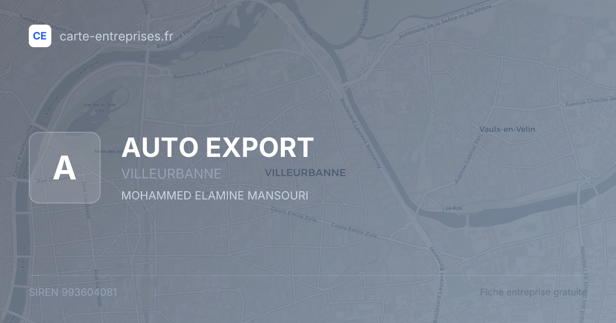 AUTO EXPORT — 993604081 — fiche entreprise