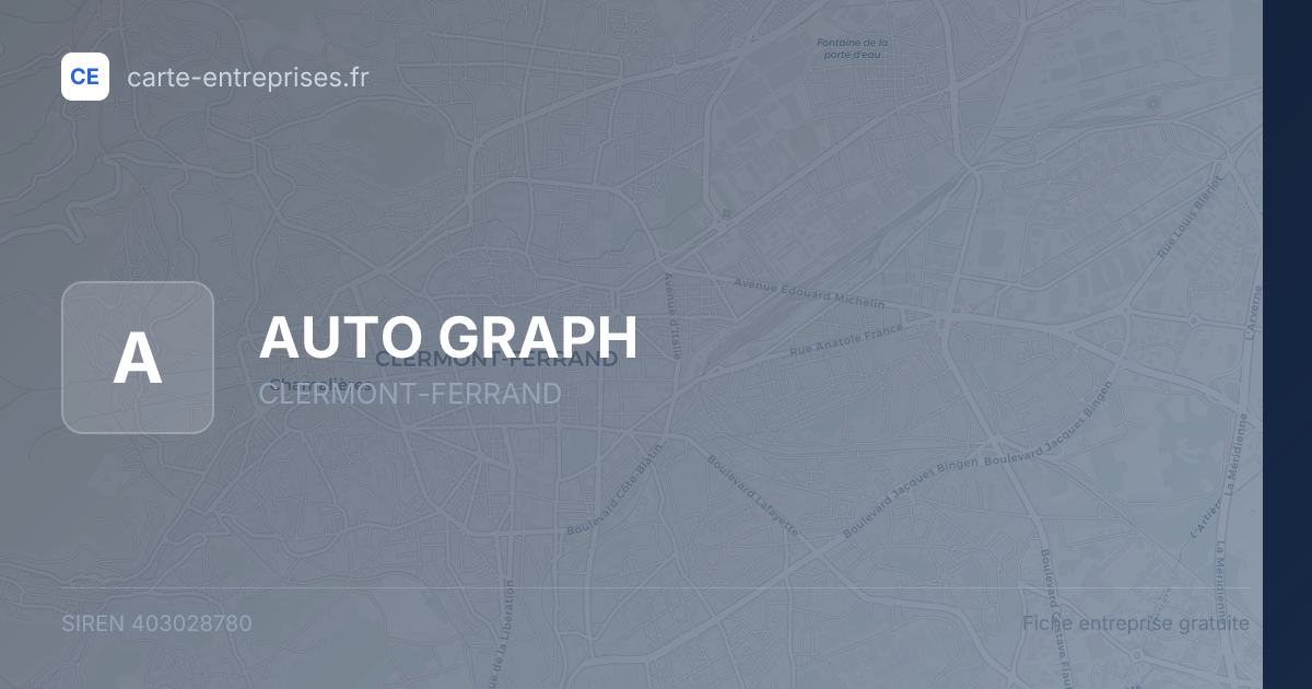 AUTO GRAPH — 403028780 — fiche entreprise
