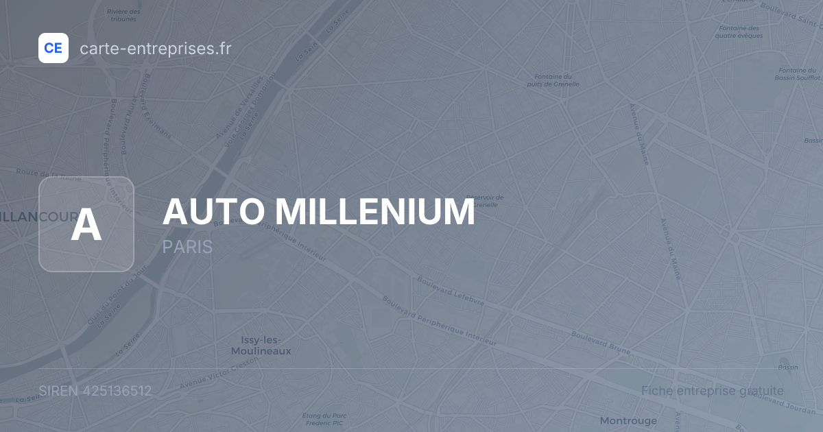 AUTO MILLENIUM — 425136512 — fiche entreprise