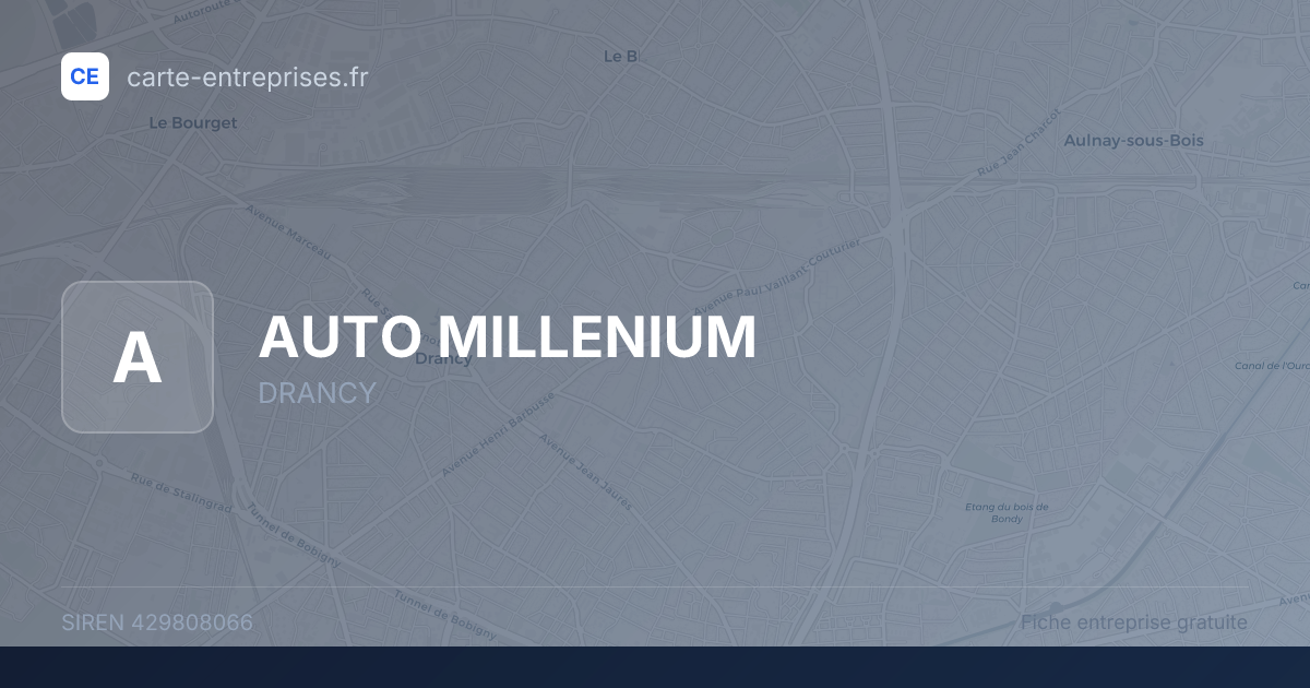 AUTO MILLENIUM — 429808066 — fiche entreprise