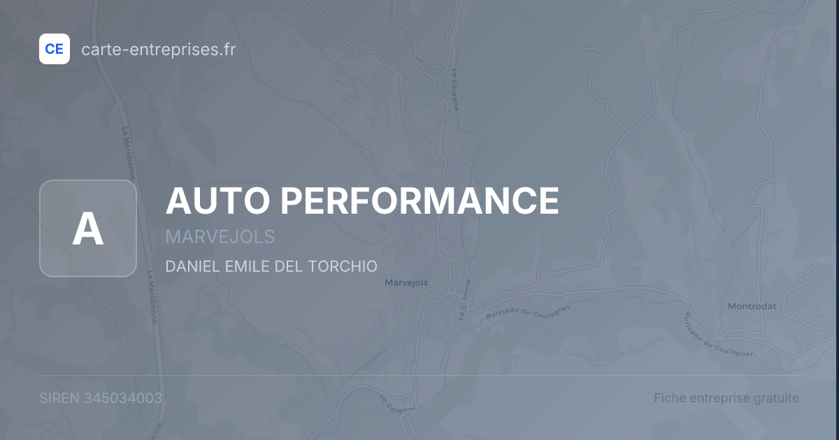 AUTO PERFORMANCE — 345034003 — fiche entreprise