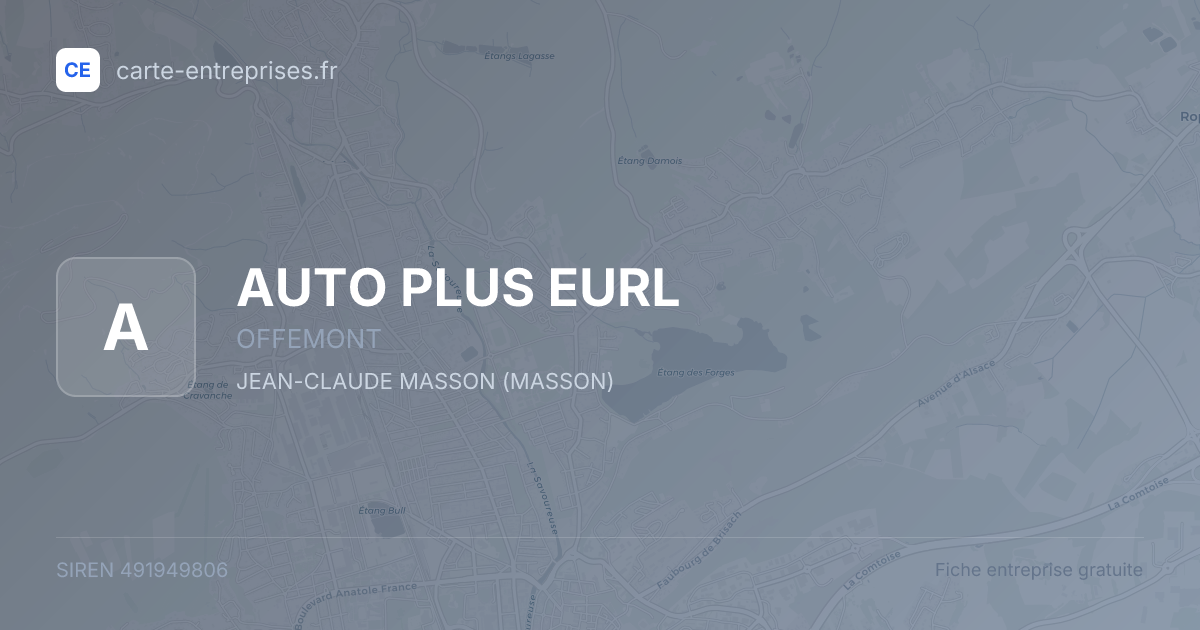 AUTO PLUS EURL — 491949806 — fiche entreprise